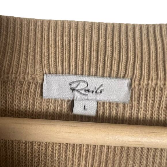 Rails Piper Tan Long Sleeve Cashmere Blend Henley Sweater Size Large - Picture 7 of 15